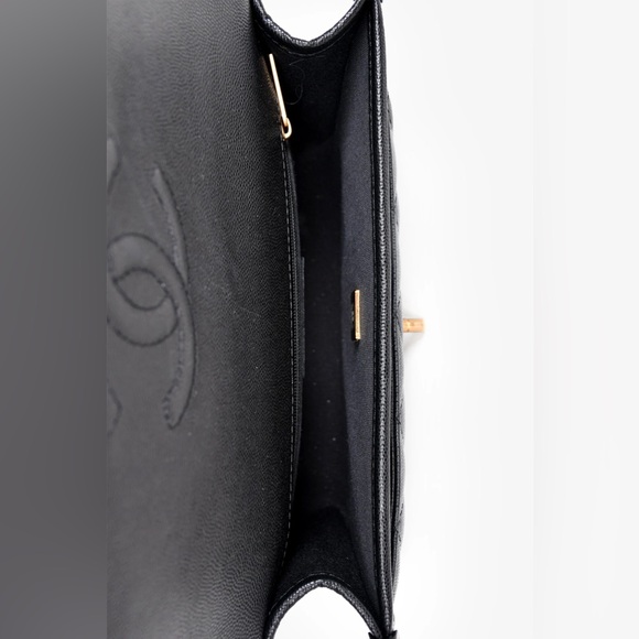 CHANEL™ BLACK CAVIAR LEATHER TOP HANDLE FLAP BAG - Picture 6 of 11